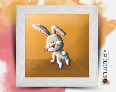 Cadre carré avec Illustration Lapin pour Chambre Enfant bébé 25x25cm