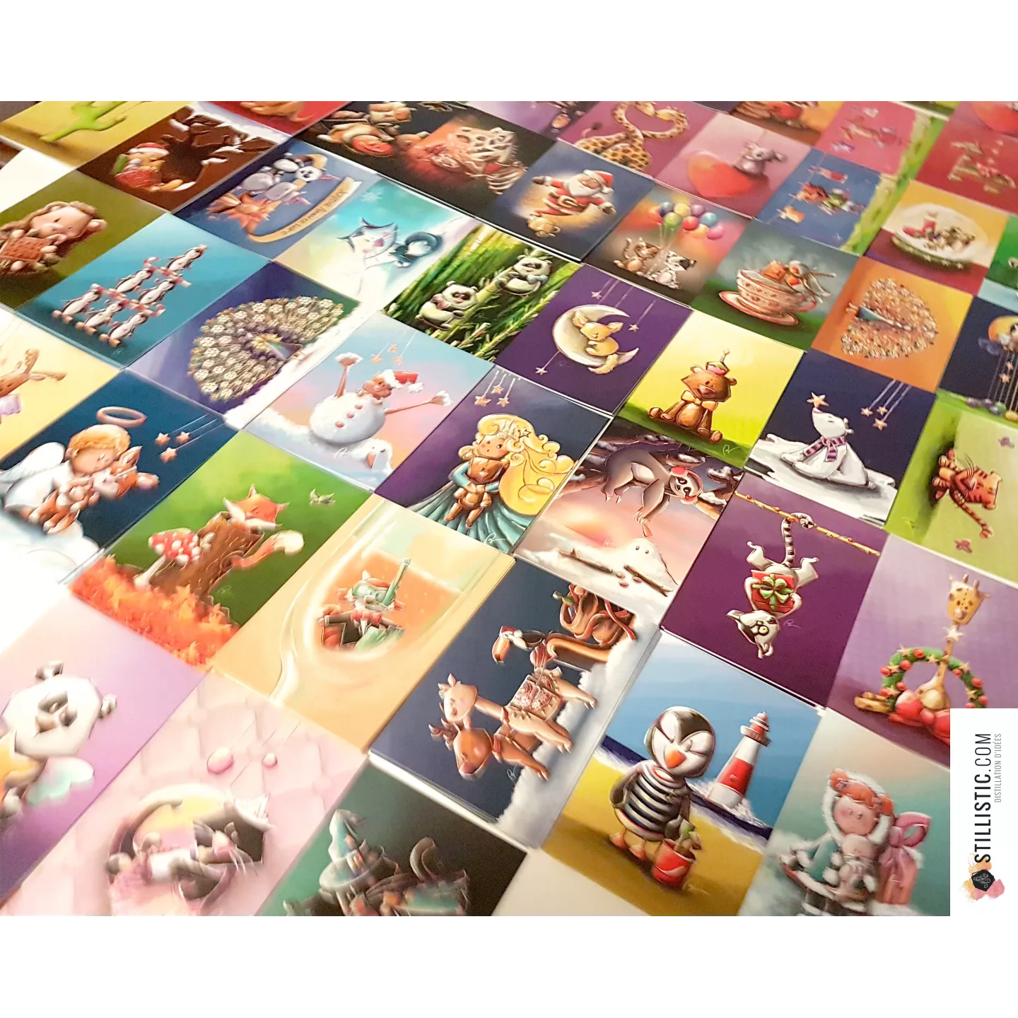 Carte de voeux papier 350g avec Illustration Originale Chiot Gourmand et ses Donuts pour Amitié Anniversaire