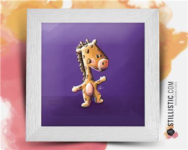 Cadre carré avec Illustration Girafe pour Chambre Enfant bébé 25x25cm