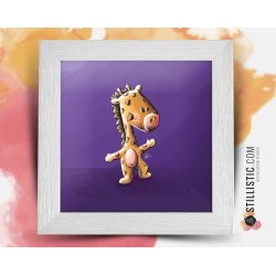 Cadre carré avec Illustration Girafe pour Chambre Enfant bébé 25x25cm