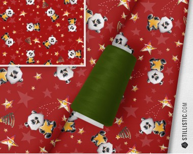 Tissu de Noël au mètre Sans substances nocives motif panda