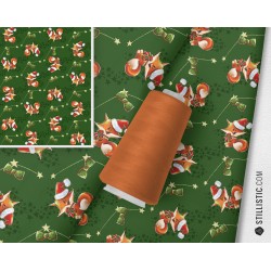 Tissu de Noël au mètre Sans substances nocives motif renard