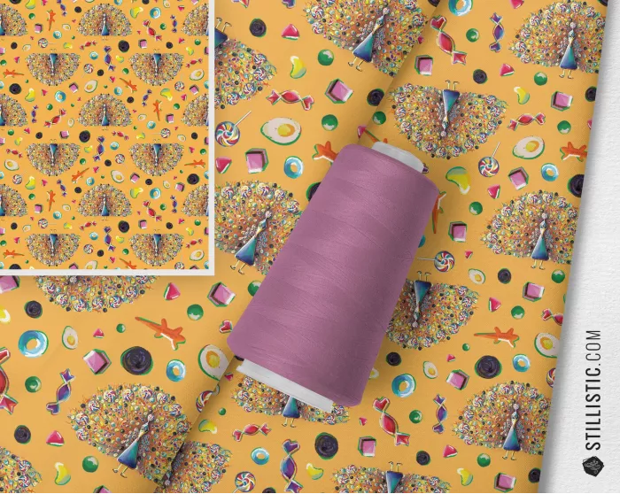 Tissu au mètre Sans substances nocives motif paon sur commande coton bio gots, minky, velours, simili-cuir Oekotex sans substanc