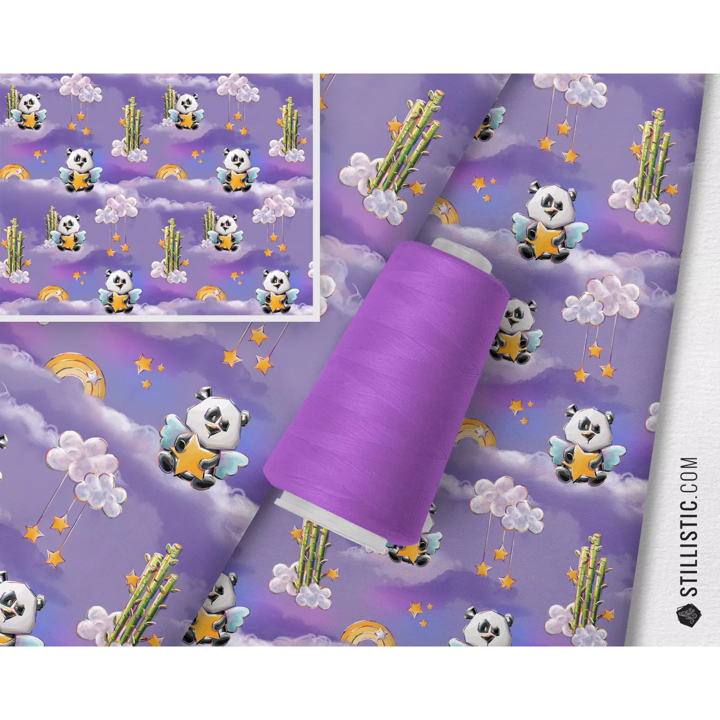 Tissu au mètre Sans substances nocives motif panda sur commande coton bio gots, minky, velours, simili-cuir Oekotex sans substan