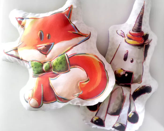 Coupon tissu Sans substances nocives à découper et coudre pour fabrication coussin animal (ou bouillotte sèche) licorne + guirla