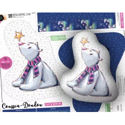 Coupon Coussin animal ours polaire Sans substances nocives à découper et coudre pour fabrication coussin (ou bouillotte sèche)