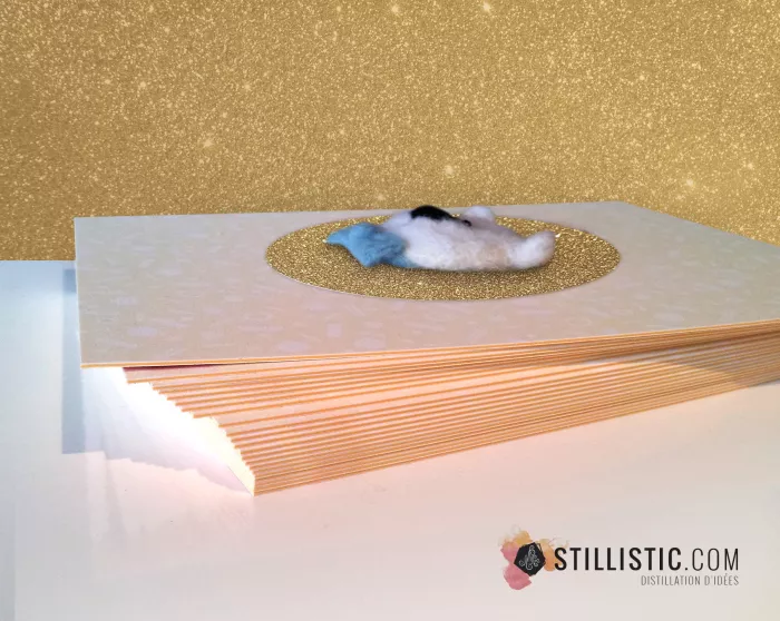 Carte de voeux grand format Ours et noeud papillon + enveloppe