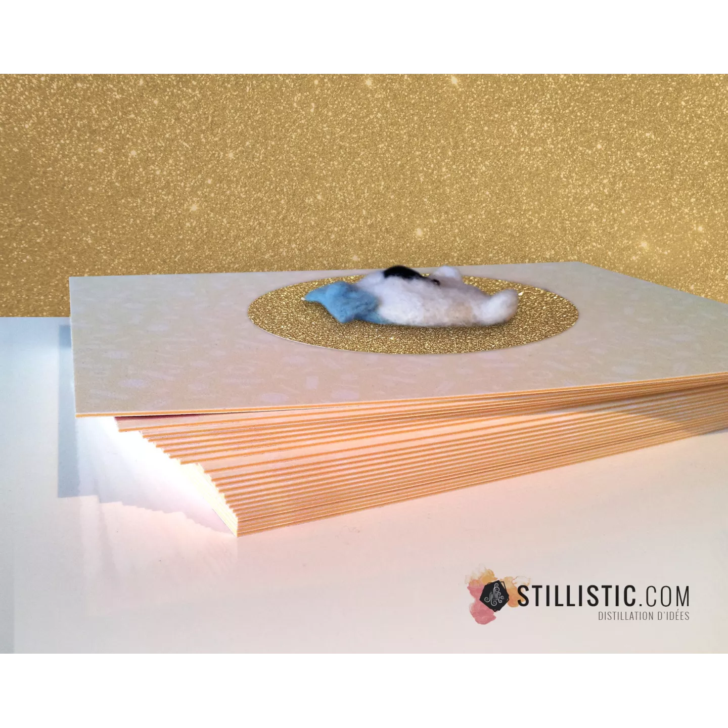 Carte de voeux grand format Ours et noeud papillon + enveloppe