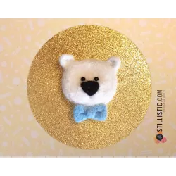 Carte de voeux grand format Ours et noeud papillon + enveloppe