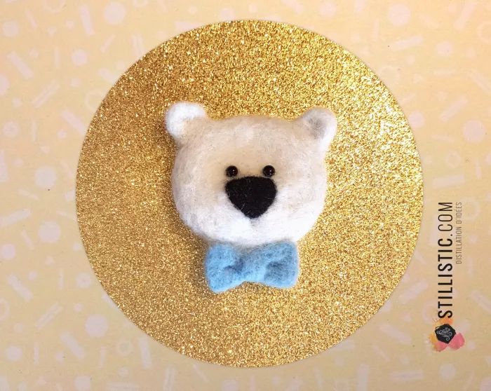 Carte de voeux grand format Ours et noeud papillon + enveloppe