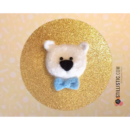 Carte de voeux grand format Ours et noeud papillon + enveloppe