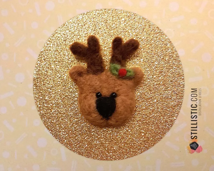 Carte de voeux grand format Renne Noël + enveloppe