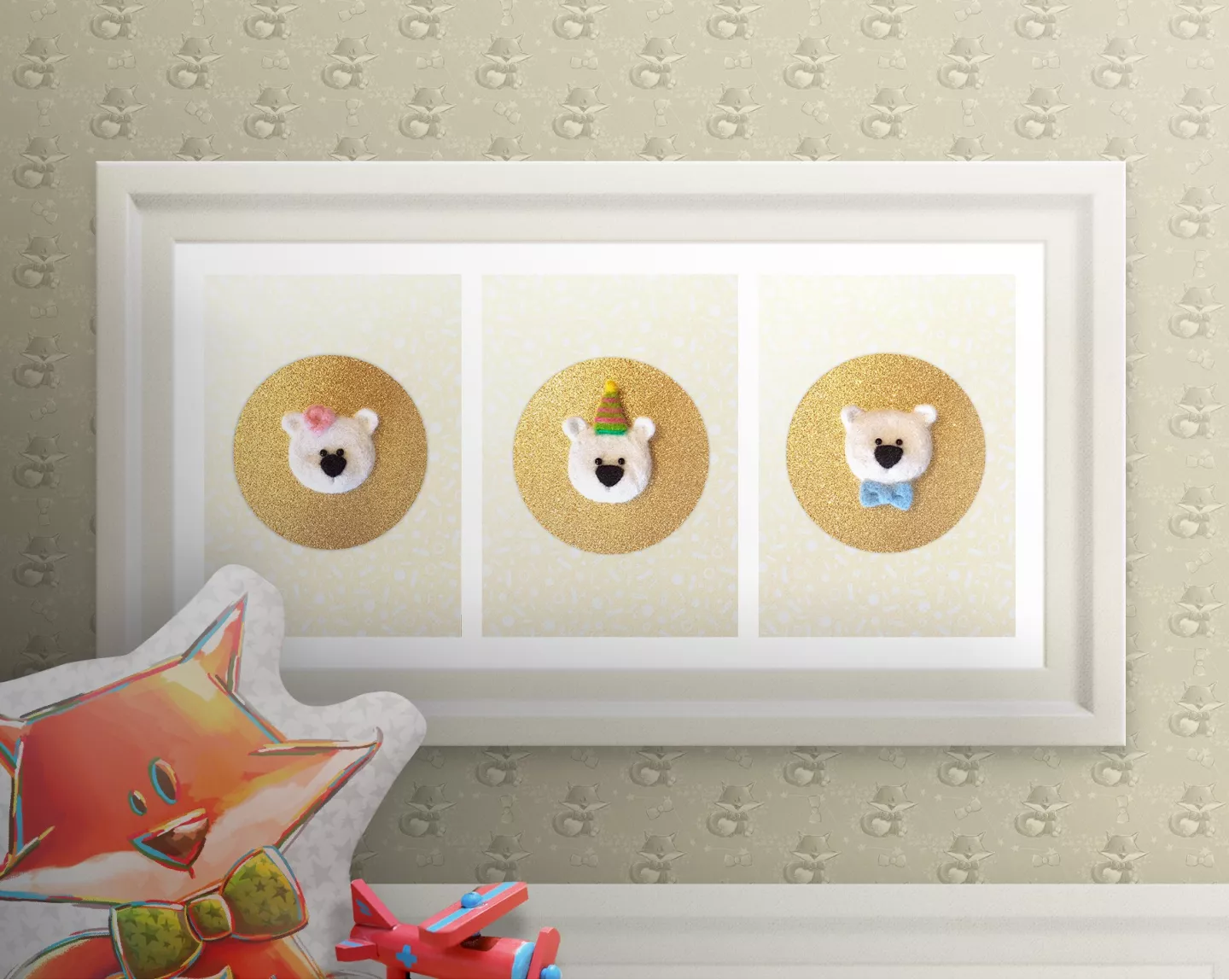 Carte de voeux grand format Ours chapeau anniversaire + enveloppe