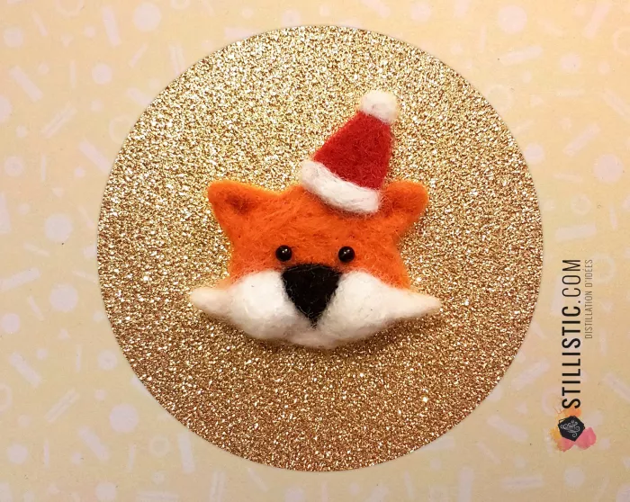 Carte de voeux grand format Renard Noël + enveloppe