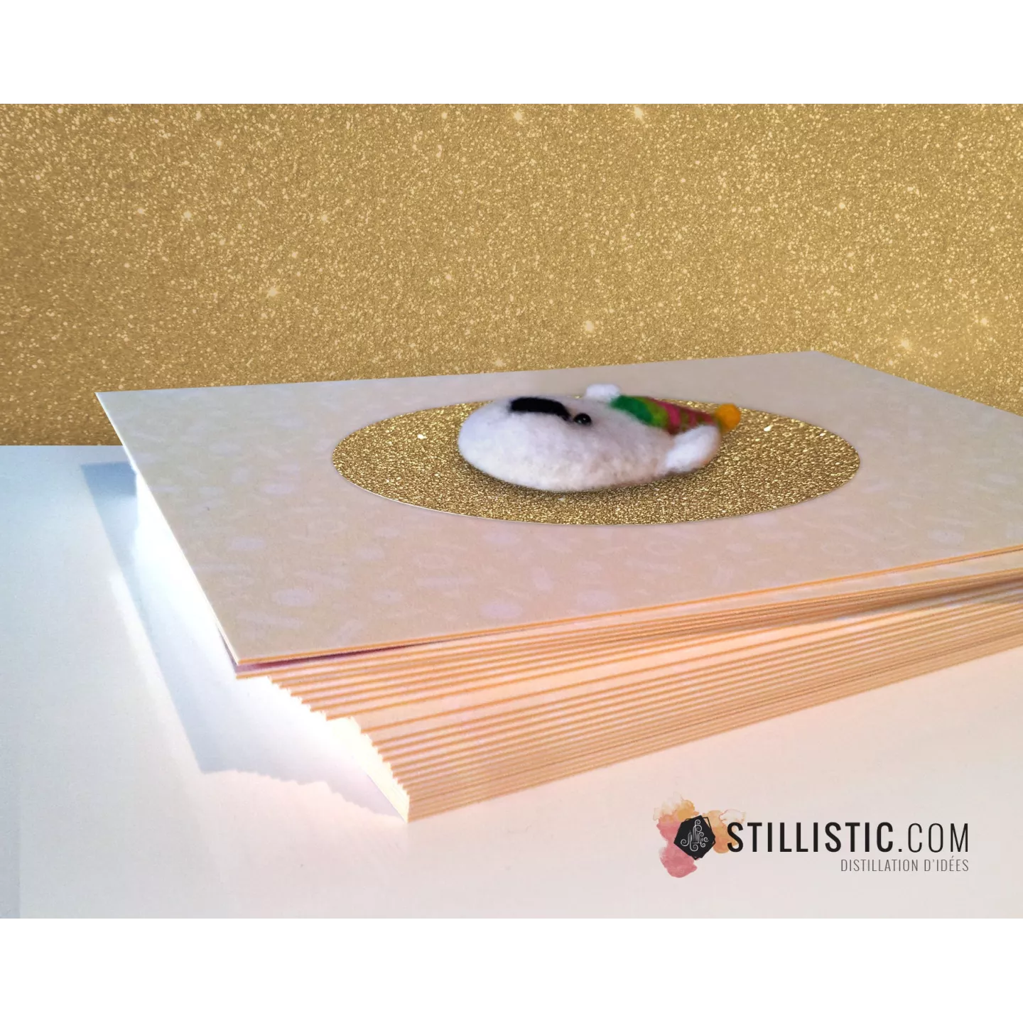 Carte de voeux grand format Chat Noël + enveloppe