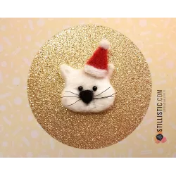 Carte de voeux grand format Chat Noël + enveloppe