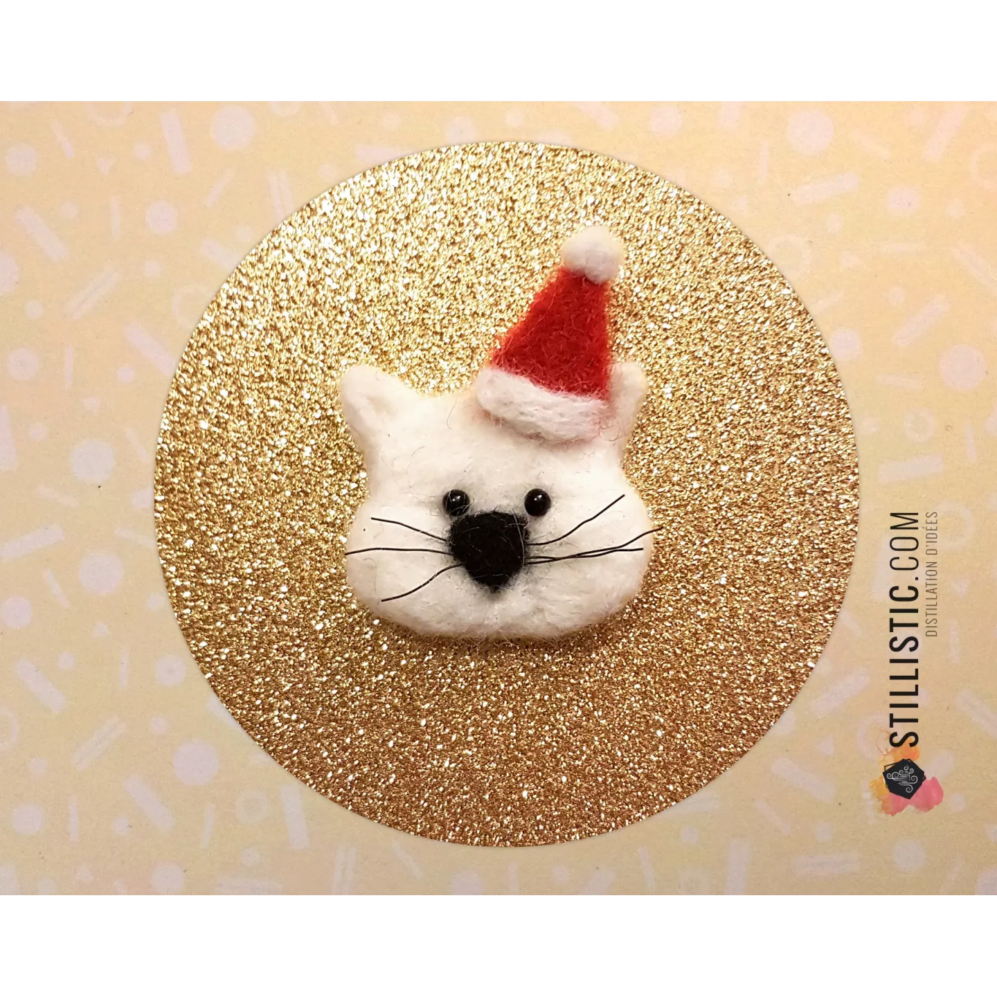 Carte de voeux grand format Chat Noël + enveloppe