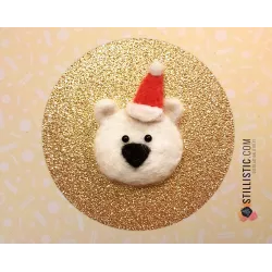 Carte de voeux grand format Ours polaire Noël + enveloppe