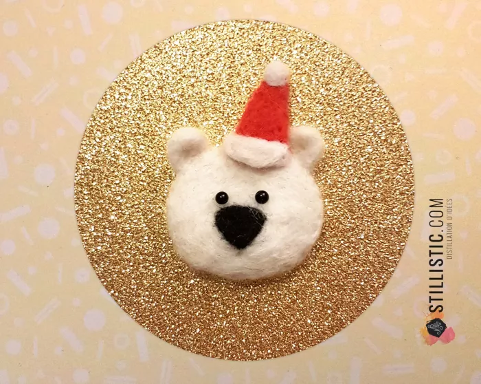 Carte de voeux grand format Ours polaire Noël + enveloppe