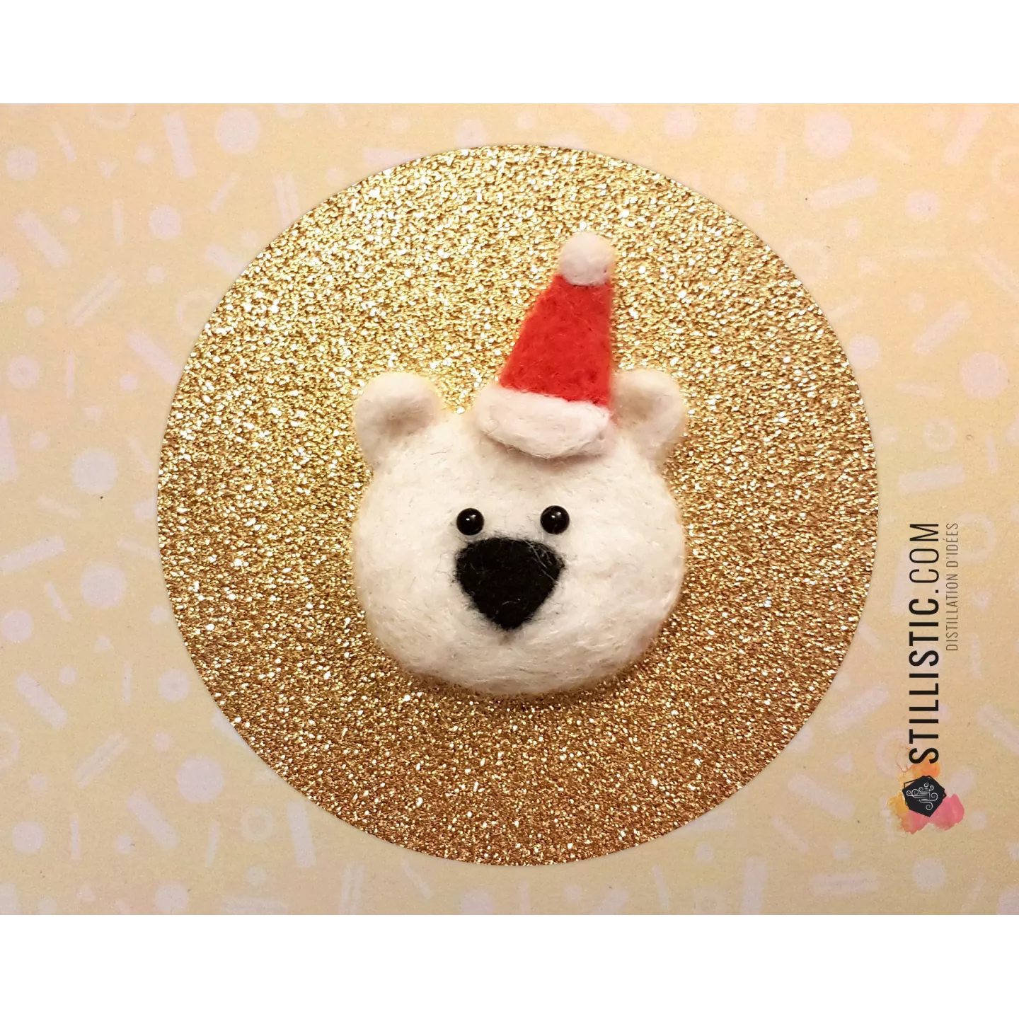 Carte de voeux grand format Ours polaire Noël + enveloppe