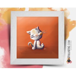 Cadre illustration Chaton 25x25cm