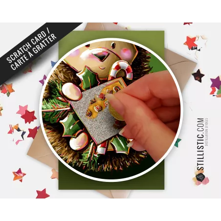 Carte de voeux Illustration Herisson à gratter