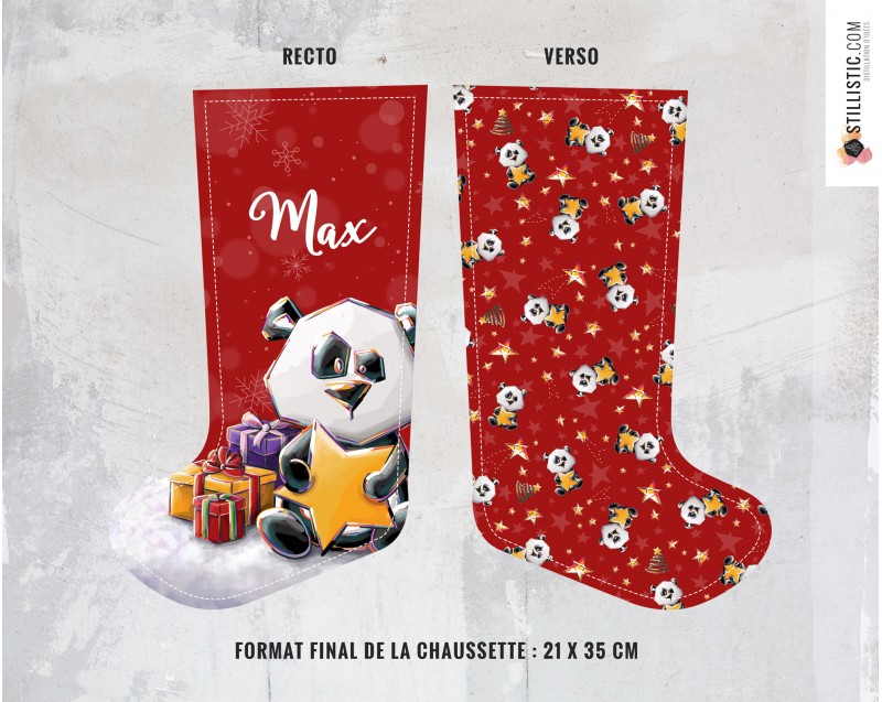 Coupon tissu Chaussettes de Noël Oeko Tex à découper et coudre
