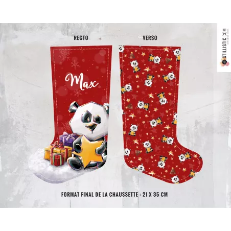 Coupon tissu Chaussettes de Noël Oeko Tex à découper et coudre