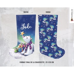 Coupon tissu Chaussettes de Noël Oeko Tex à découper et coudre