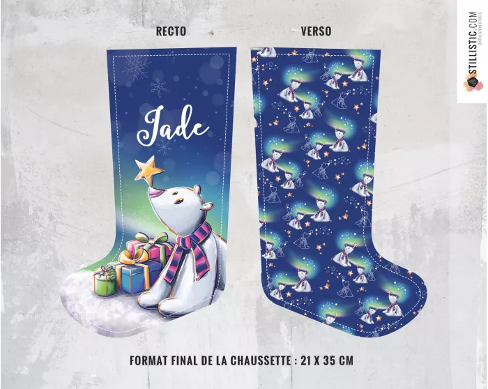 Coupon tissu Chaussettes de Noël Oeko Tex à découper et coudre