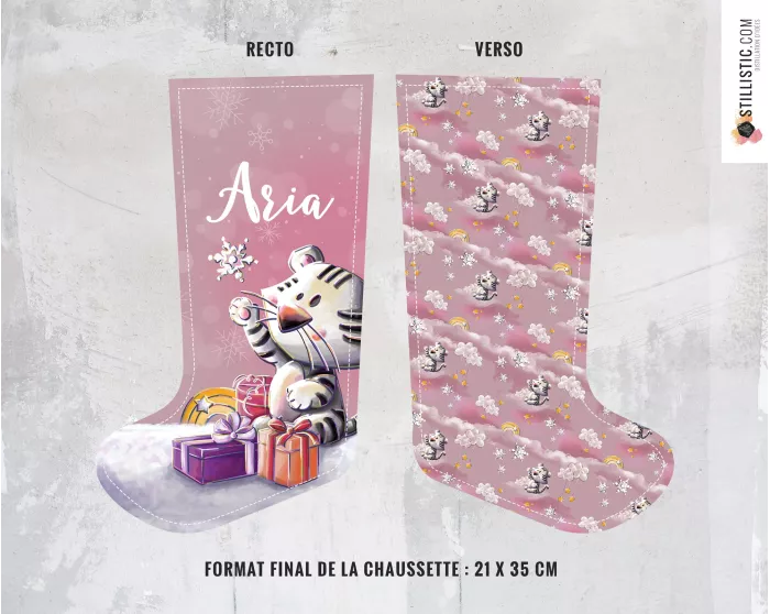 Coupon tissu Chaussettes de Noël à découper et coudre tigre ours panda renard coton bio gots, minky, velours, simili-cuir Oekote