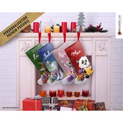 Coupon tissu Chaussettes de Noël Oeko Tex à découper et coudre