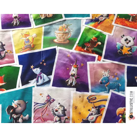 Coupon illustré Chat bonbons coton ou minky