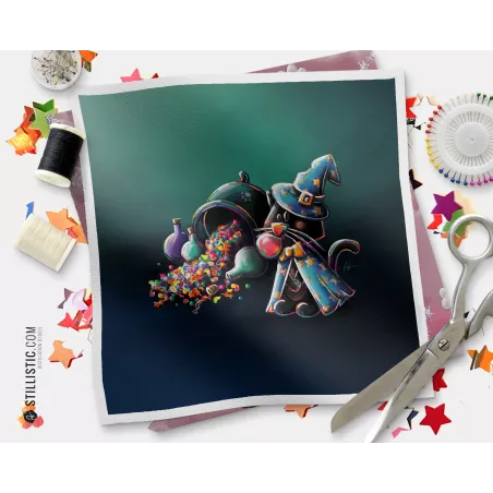 Coupon illustré Chat bonbons coton ou minky