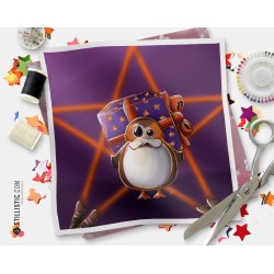 Coupon tissu illustré Porg coton ou minky