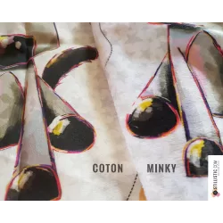 Coupon tissu illustré coton ou minky