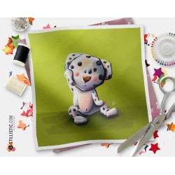 Coupon tissu illustré Dalmatien coton ou minky