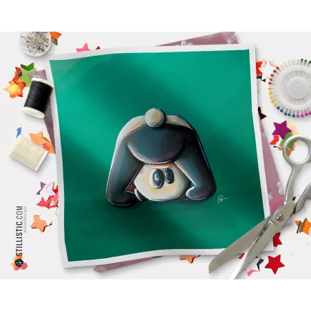 Coupon tissu illustré Panda coton ou minky