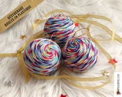 Déstockage Boule de Noël plastique Coton multicolore incassable