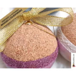 Boule de Noël Liège et Paillettes incassable éco-responsable