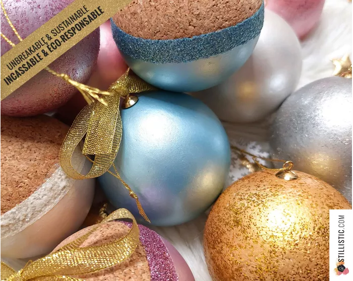 Boule de Noël Paillettes incassable éco-responsable