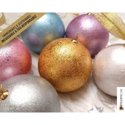 Boule de Noël Paillettes incassable éco-responsable
