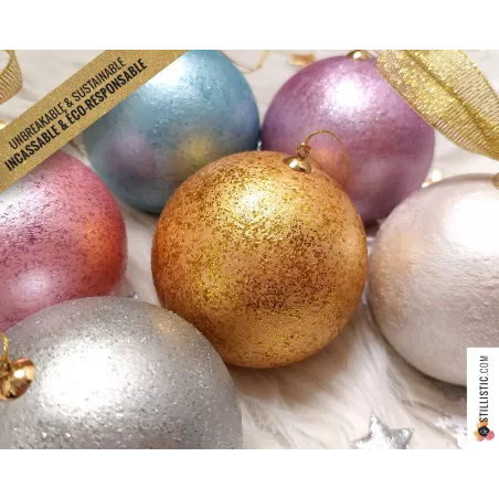 Boule de Noël Paillettes incassable éco-responsable