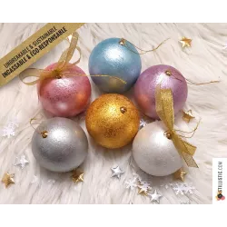 Boule de Noël Paillettes incassable éco-responsable