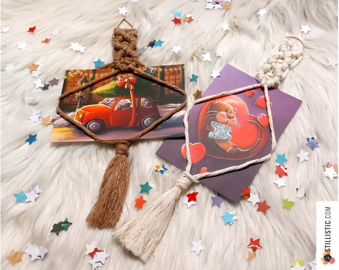 Porte-carte macramé