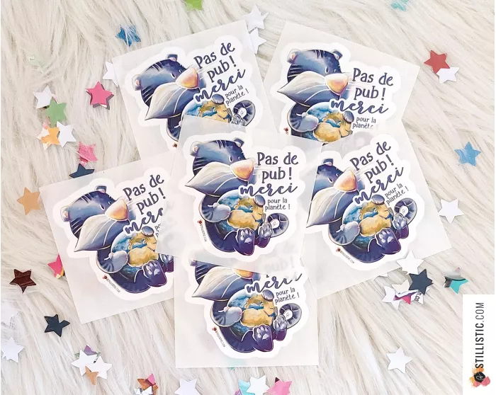 Autocollant stop pub Tigre et Planète