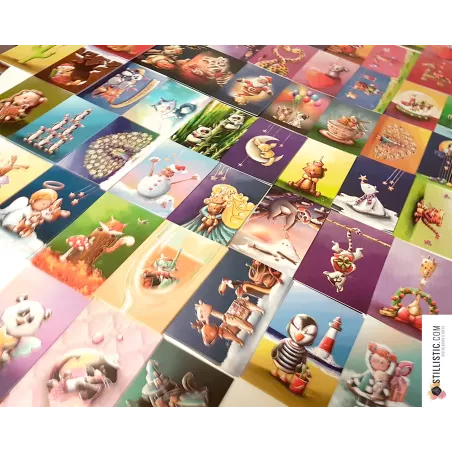 Carte de voeux papier 350g avec Illustration Originale Bébé Ecureuil Ecossais Cornemuse pour Noël Amitié Anniversaire