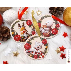 Décorations de Noël en bouleau animaux