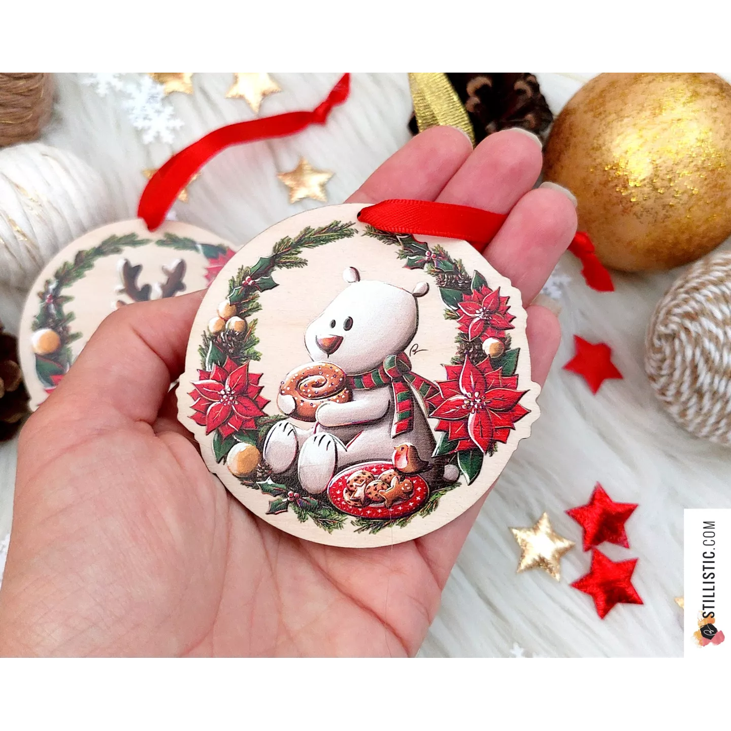 Décorations de Noël en bouleau animaux