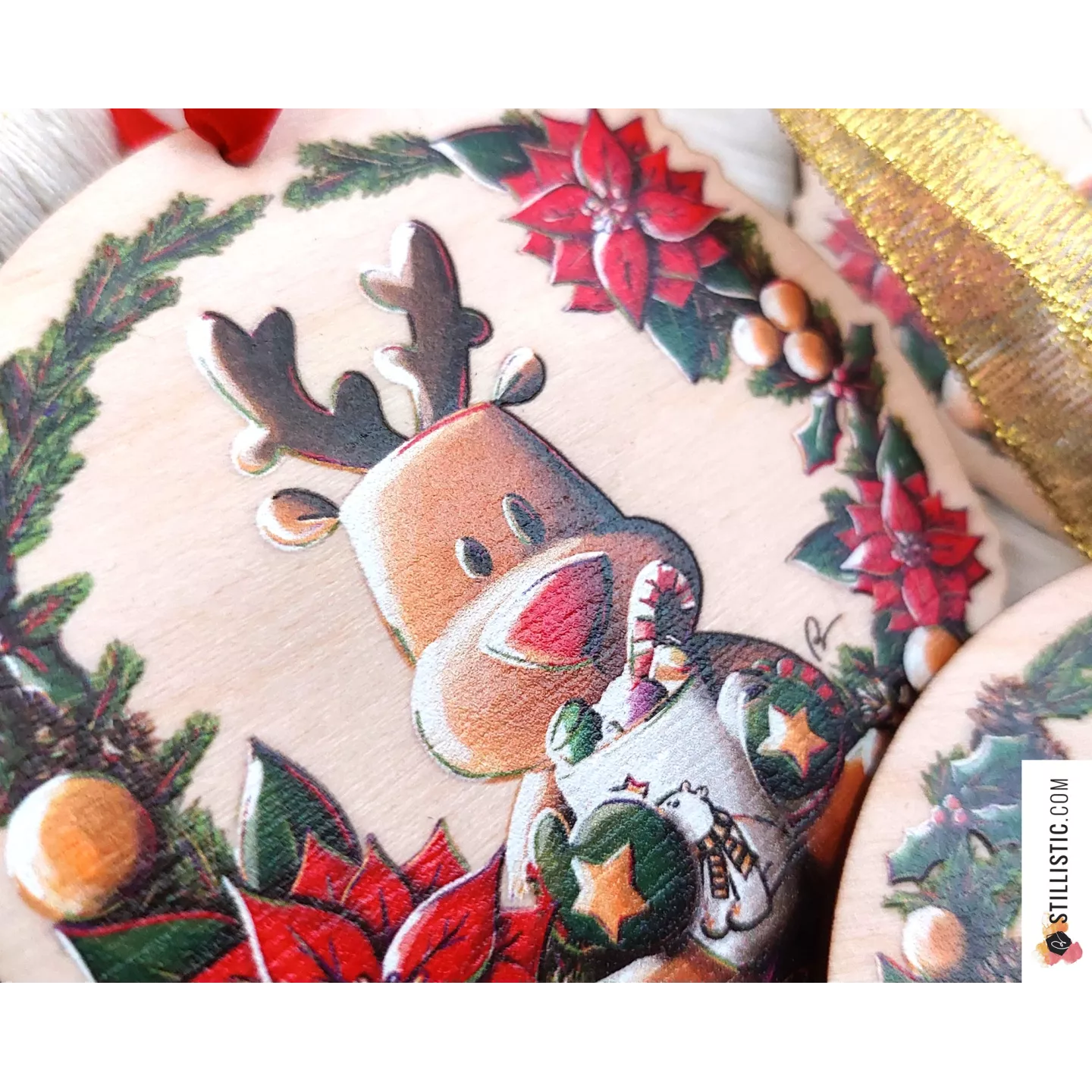 Décorations de Noël en bouleau animaux